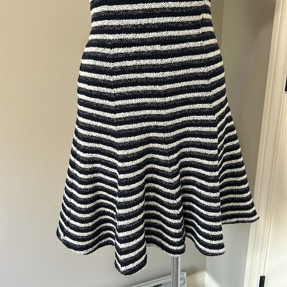 THEORY Albita Guardia Dress Uniform White Navy Blue Stripe Fit Flare Sz 4 NEW - Picture 7 of 13